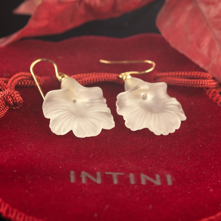 Carved Flower Earrings - Intini Jewels