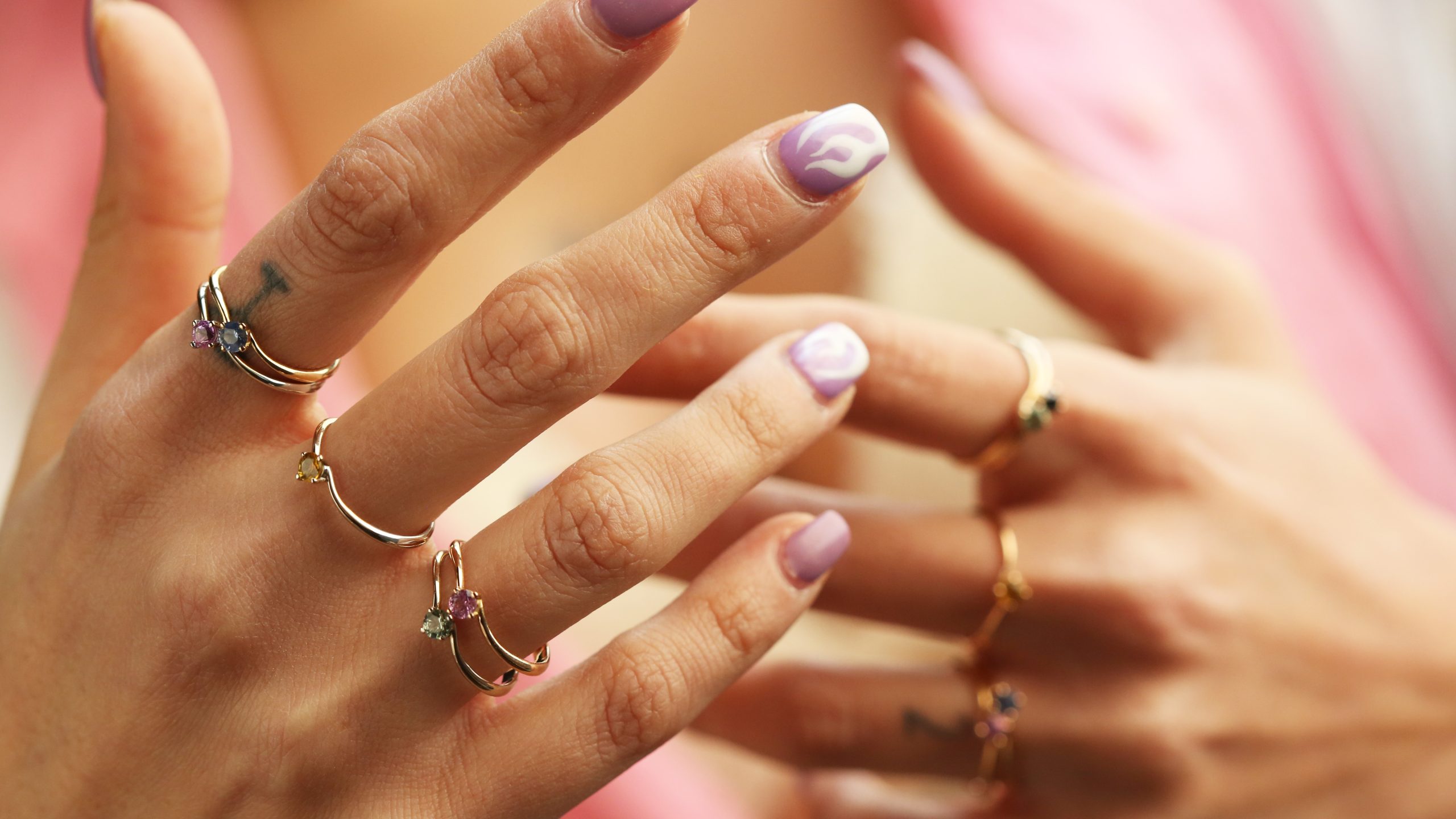 Rose Gold Textured Thumb Ring