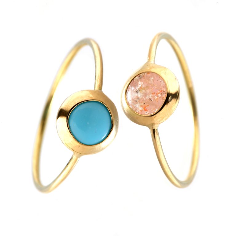 Retro 14K Gold Oval Turquoise Cabochon Cocktail Ring – Boylerpf