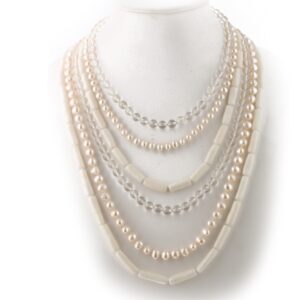 Collana/girocollo corto di perle con ciondolo in quarzo rutilo collana pietra preziosa quarzo perle Gioielli Collane Collane di perline 